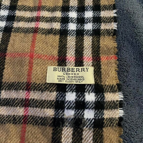 BURBERRY Beige nova check scarf 100% authentic lambswool from london england - Picture 3 of 6